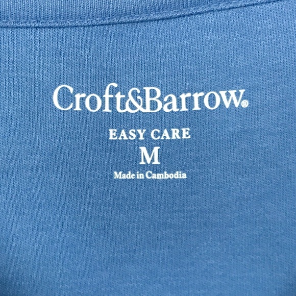 Croft & Barrow Short Sleeve Polo Shirt Blue Medium - Picture 6 of 6